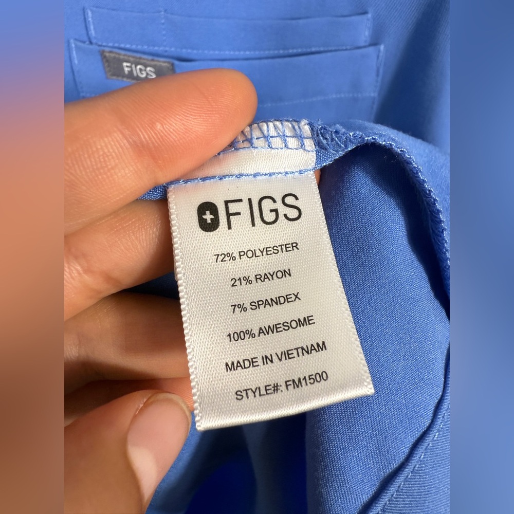 Figs Technical Collection Blue Scrub Top - Picture 4 of 5